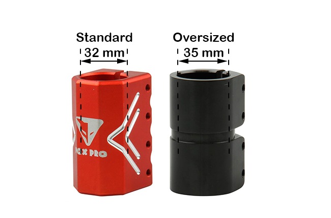 Abrazadera standard vs oversized
