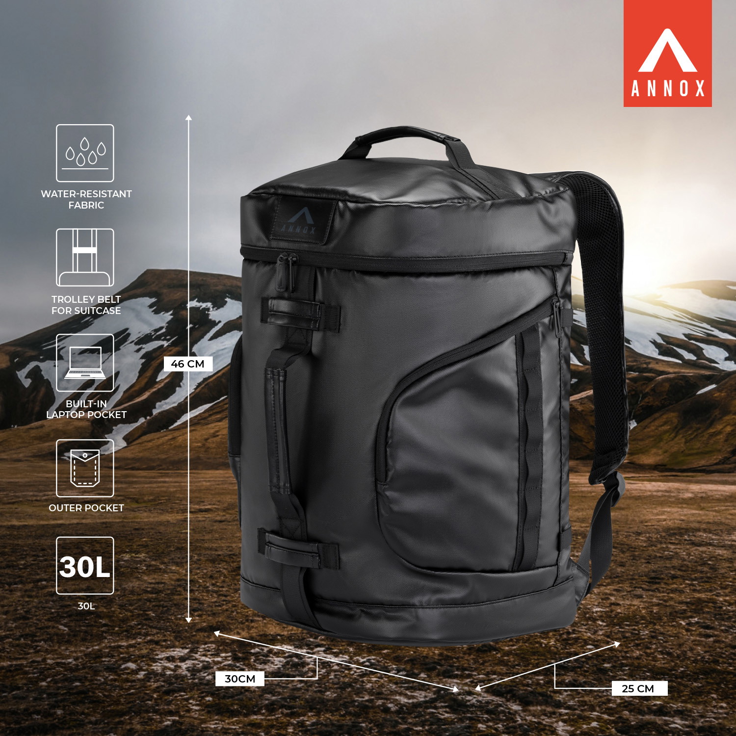 Mochila de viaje Annox Explore – Listo para la aventura y la vida diaria