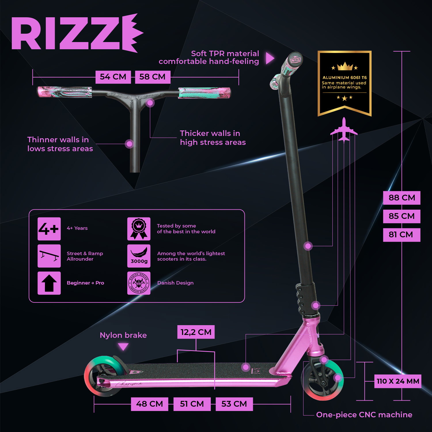 NKD RIZZ Patinete Acrobático