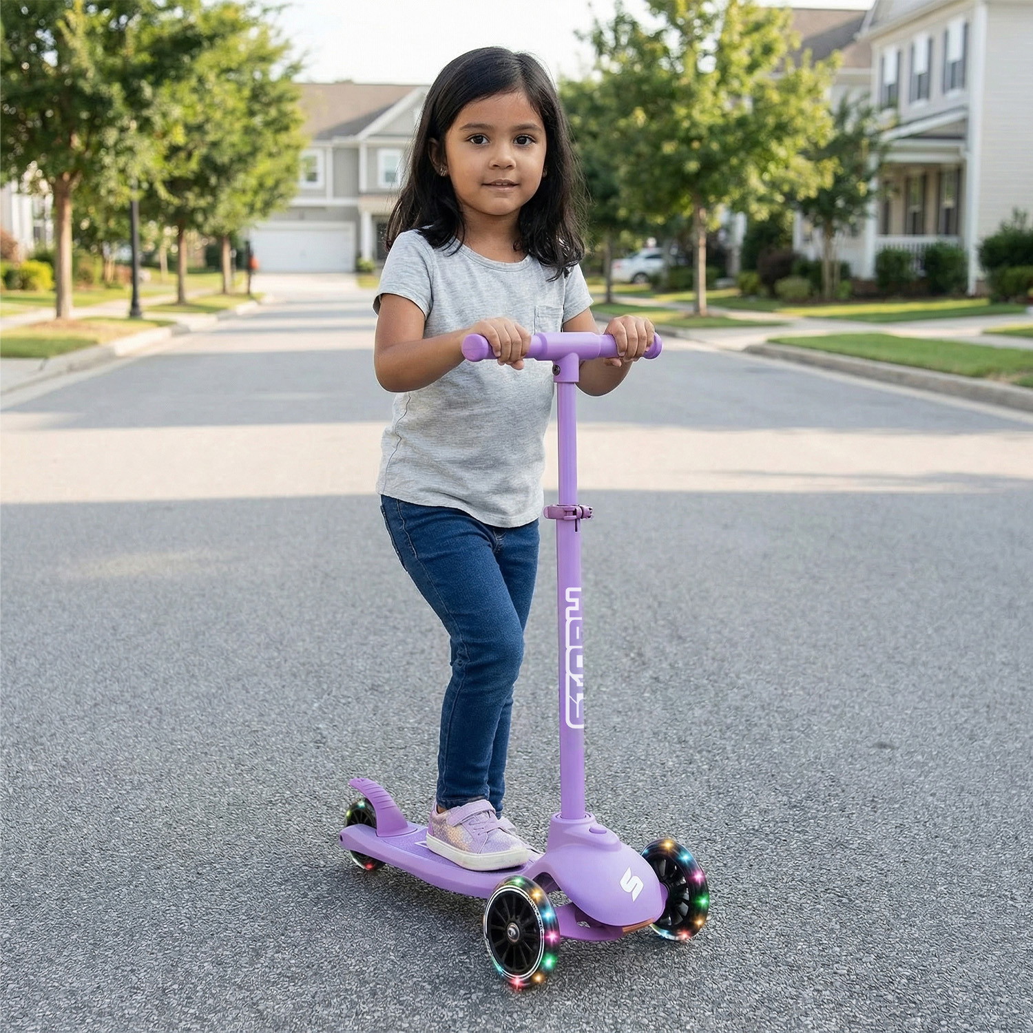 Historia 4EN1 patinete LED para niños de 3 ruedas