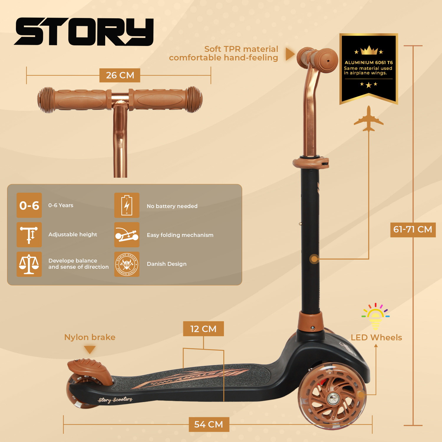 Scooter Mini LED de 3 Ruedas Story