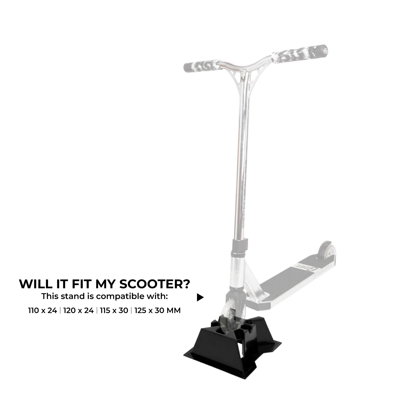 Soporte para Scooter NKD Pro – Soporte estable para ruedas de 110–125 mm, ancho de 24/30 mm