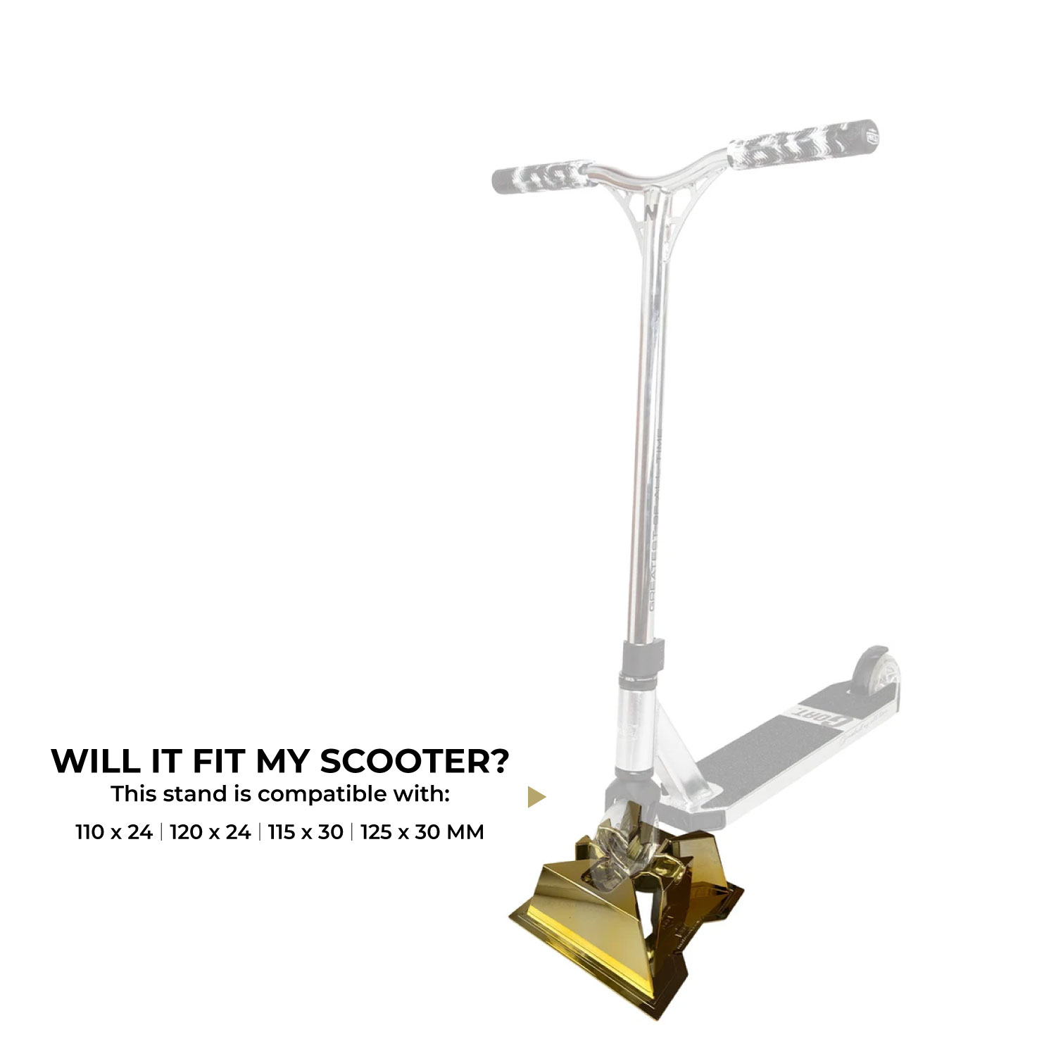 Soporte para Scooter NKD Pro – Soporte estable para ruedas de 110–125 mm, ancho de 24/30 mm