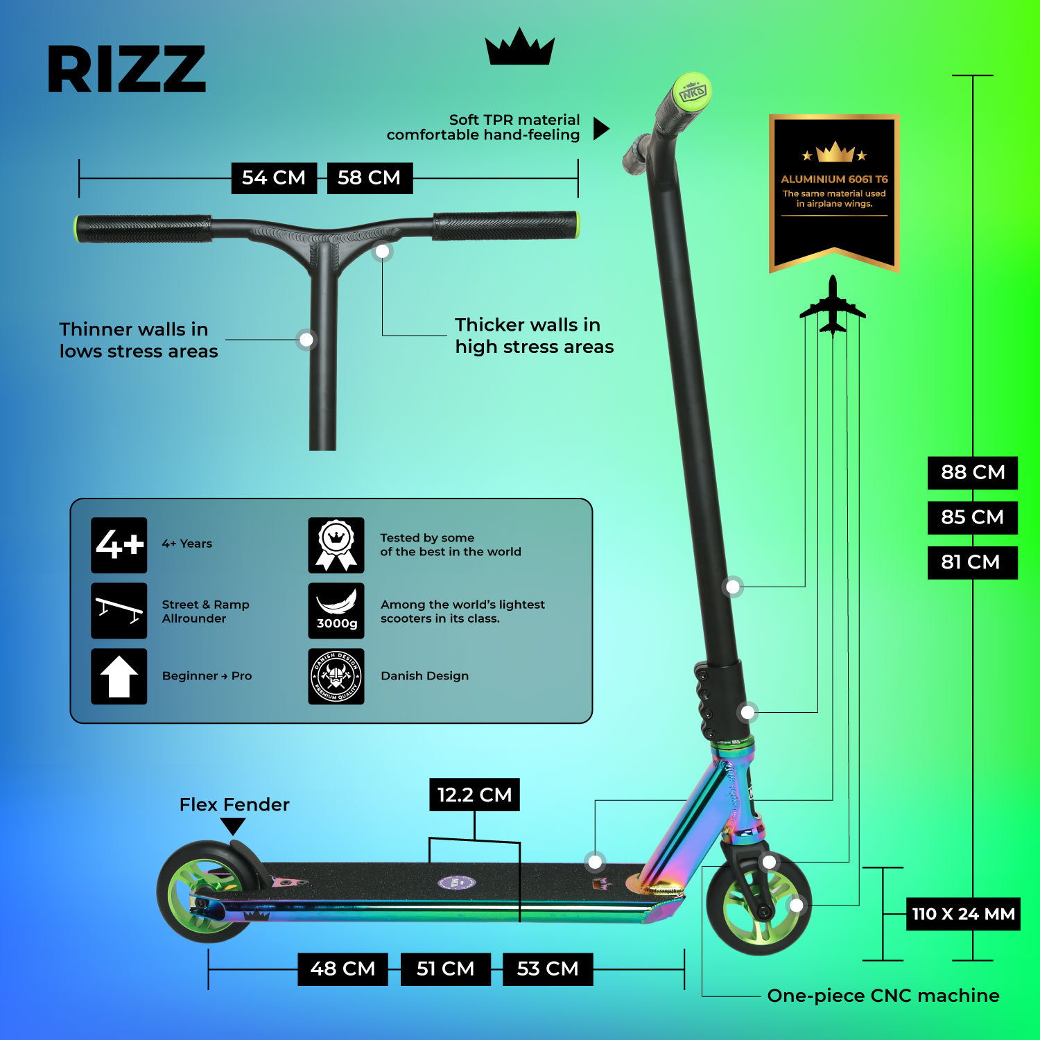 NKD RIZZ Patinete Acrobático