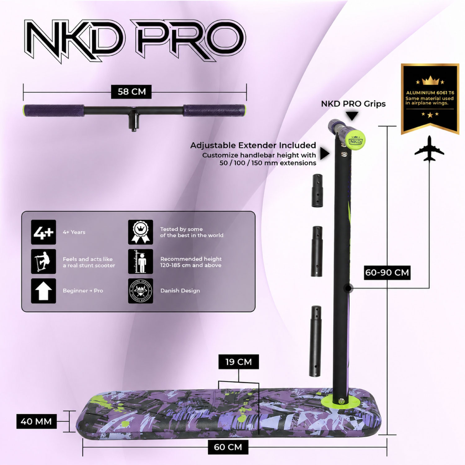 NKD PRO Scooter de Trampolín de 7.5"