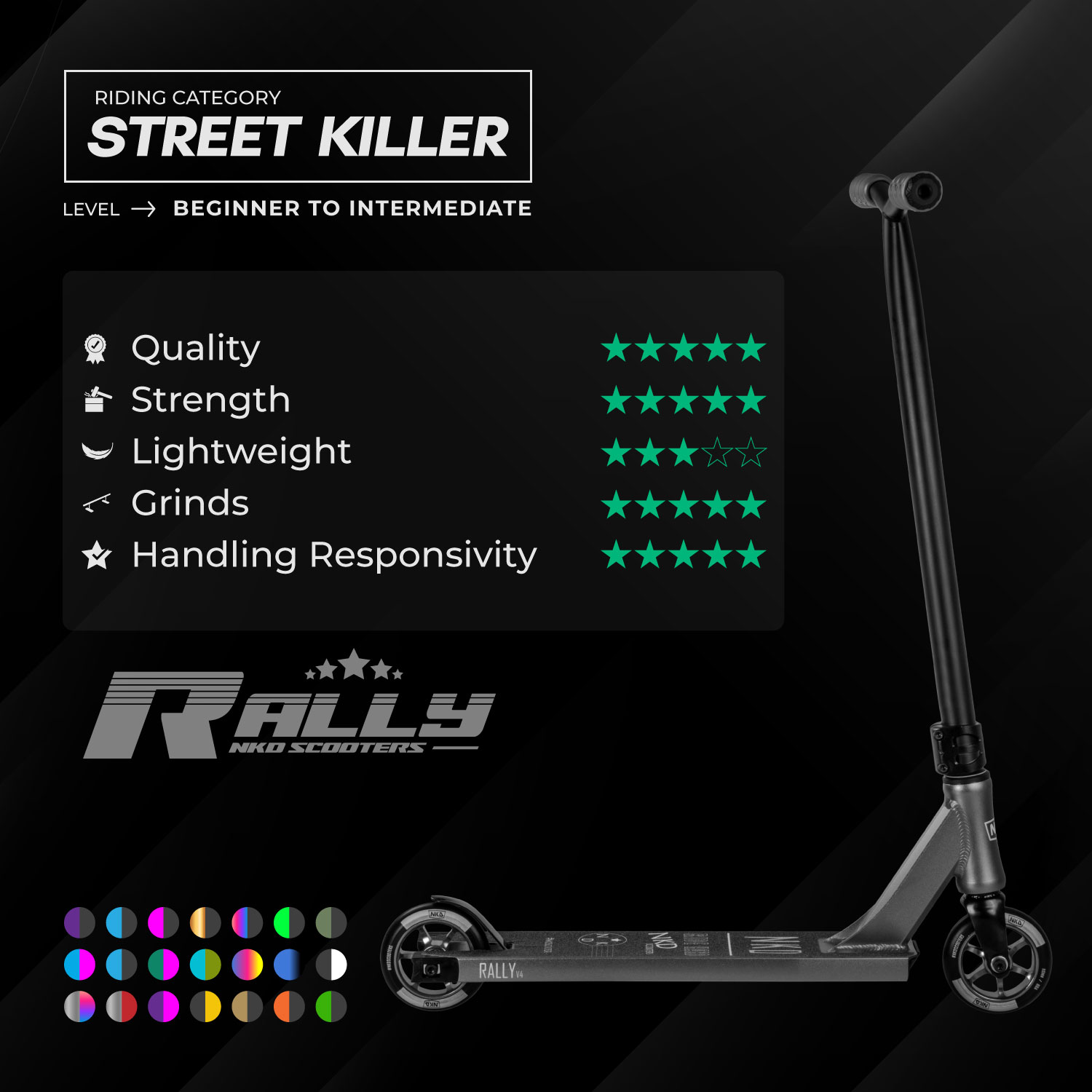 Patinete de trucos NKD Rally