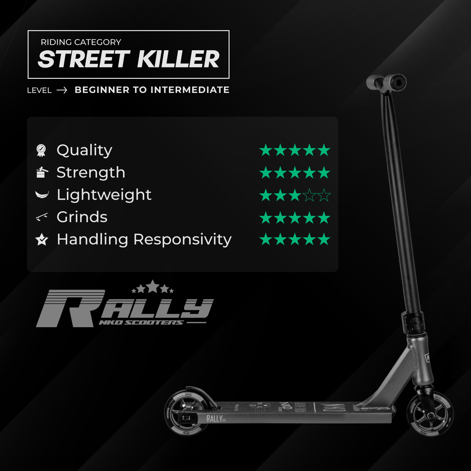 Patinete de trucos NKD Rally