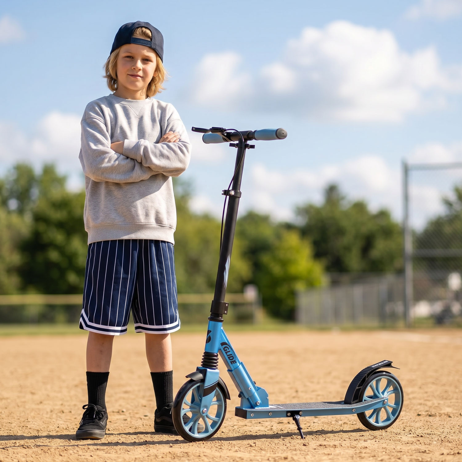 Story GlideX Elite Patinete de transporte Plegable – suspensión y freno de mano