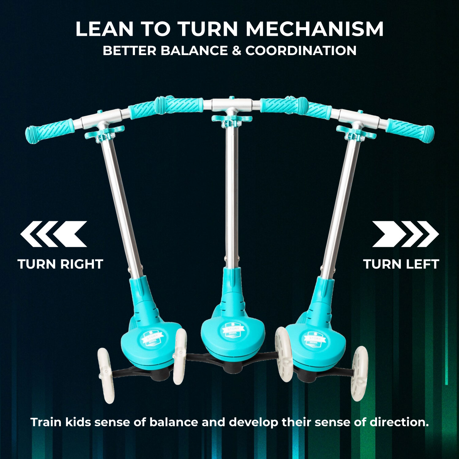 Scooter de 3 ruedas LED para niños Story