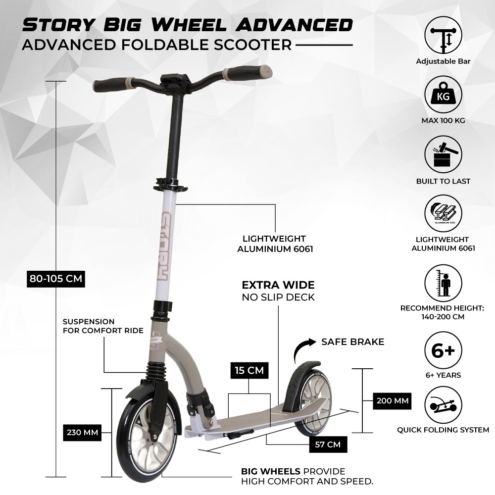 Scooter Plegable Avanzado Story Big Wheel