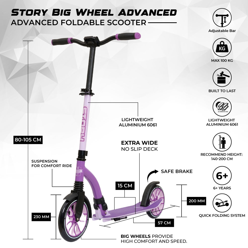 Scooter Plegable Avanzado Story Big Wheel